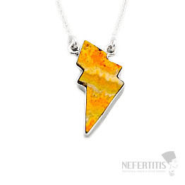 Jaspis čmeláčí náhrdelník stříbro Ag 925 71758