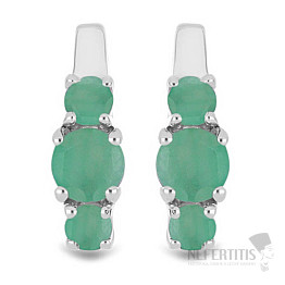 Náušnice strieborné s brúsenými smaragdmi Ag 033750 EM