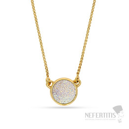 Silberne Halskette mit Achat-Satelliten Aqua Aura