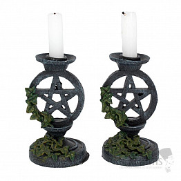 Pentagram candlesticks set