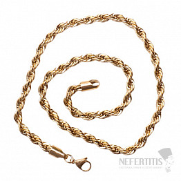 Náhrdelník Rope styl nerezová ocel v barvě zlata 50 cm