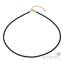 Halskette aus schwarzen Achatperlen