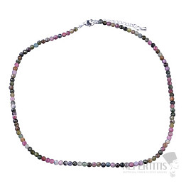 Halskette mit mehrfarbigem Turmalinschliff, 3,8 mm