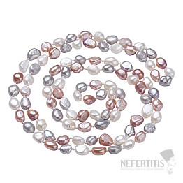 Exklusive Damen-Perlenkette aus farbigen Perlen 120 cm