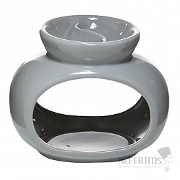 Aromalampe aus Keramik Oval grau