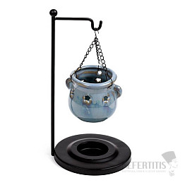 Keramik-Duftlampe, Hängeleuchte, blau