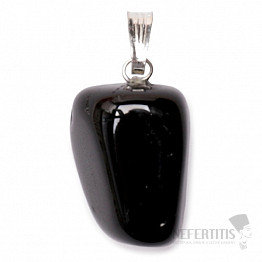 Obsidian schwarz getrommelter Anhänger 1,6 - 2 cm