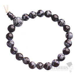 Obsidián vločka Buddha náramek