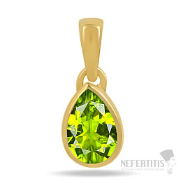 Silver pendant with cut olivine CB-P710G-P