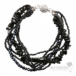 Exklusives Onyx-Armband mit funkelnden Perlen