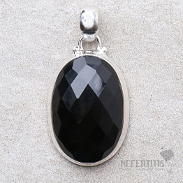 Onyx přívěsek broušený stříbro Ag 925 P133