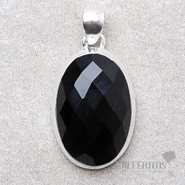 Onyx přívěsek broušený stříbro Ag 925 P854