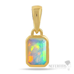 Vergoldeter Silberanhänger mit äthiopischem Opal CB-P716G-EO