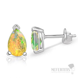 Silberne Ohrstecker mit äthiopischem Opal SBC-111-EO