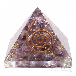 Orgonitpyramide mit Amethyst