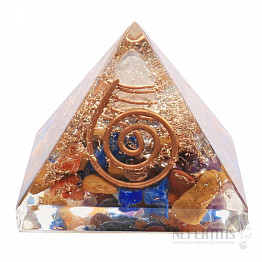 Orgonit pyramida čakrová s krystalem křišťálu