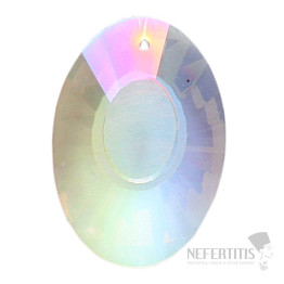 Ovál Feng Shui broušený křišťál duhově metalizovaný Bright pearl