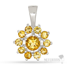 Silver pendant with citrine Rosette