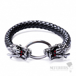 Herren-Lederarmband im Casual-Stil mit Metalldrachen