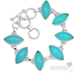Chalcedón Paraiba náramok striebro Ag 925 B14