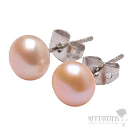 Ohrringe aus Perlen und Pfirsichsteinen