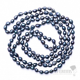 Damen Perlenkette schwarze Perle 160 cm