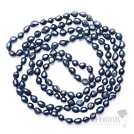 Women's pearl necklace black pearl 160 cm