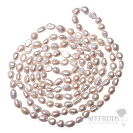 Damenperlenkette aus weißen Perlen 160 cm