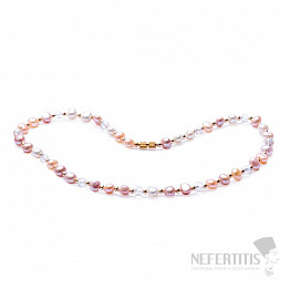 Luxusní perlový náhrdelník z vícebarevných perel a korálků ve Swarovski stylu
