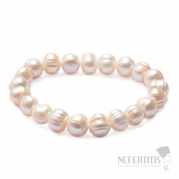 Dámsky perlový náramok biele perly Potatoe 1 cm AA Grade kvalita