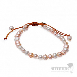 Damen-Perlenarmband aus bunten Perlen, Größe XXL