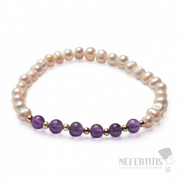 Armband aus Perlen und Amethyst für Damen