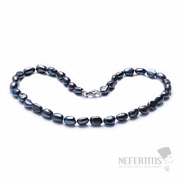 Damenperlenkette schwarze Perle 10 mm