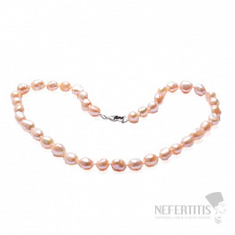 Dámský perlový náhrdelník broskvové perly 10 mm