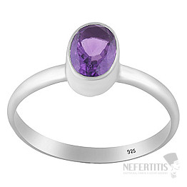 Silver ring with amethyst