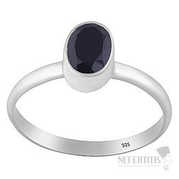 Silver ring with onyx