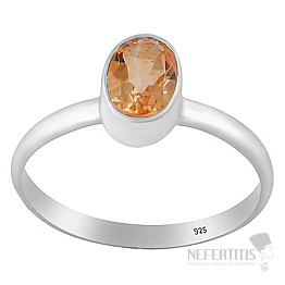 Silver ring with citrine