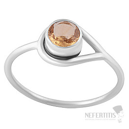 Silver ring with citrine