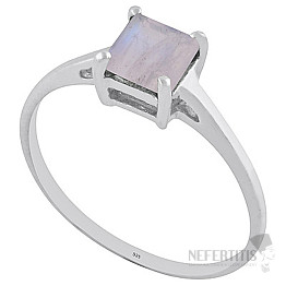 Silver ring with moonstone