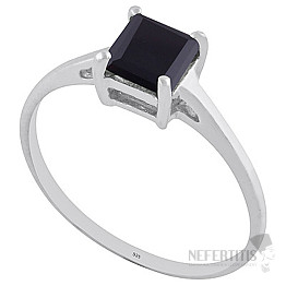 Silver ring with onyx