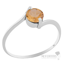 Silver ring with citrine