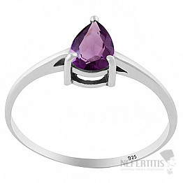 Silver ring with amethyst