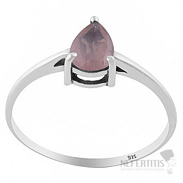 Silver ring with rose quartz