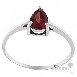 Silver ring with garnet