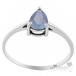 Silver ring with blue topaz