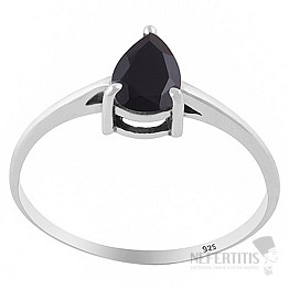 Silver ring with onyx