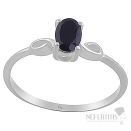 Silver ring with onyx