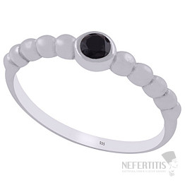 Silver ring with onyx