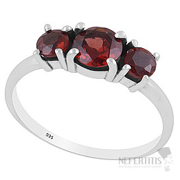 Silver ring with garnet