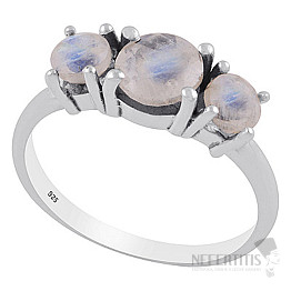 Silver ring with moonstone